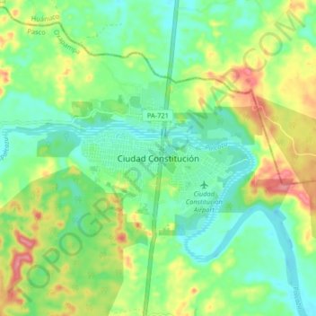 Topografische Karte Ciudad Constitución, Höhe, Relief