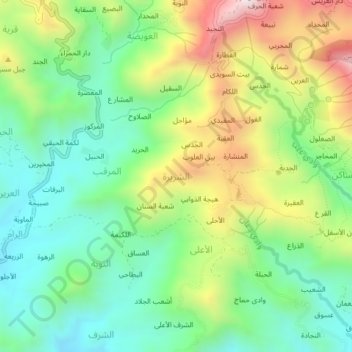 Topografische Karte الشريرة, Höhe, Relief
