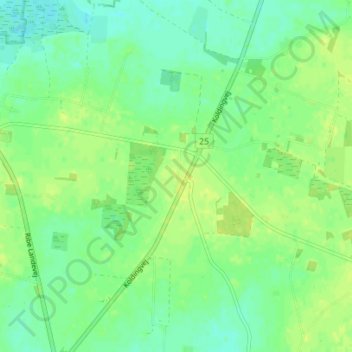 Topografische Karte Tyvse, Höhe, Relief