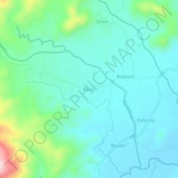 Topografische Karte Bazal, Höhe, Relief