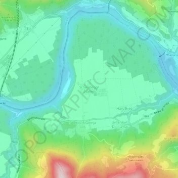 Topografische Karte Schwabegg, Höhe, Relief