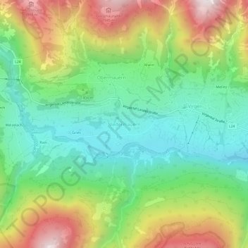 Topografische Karte Niedermauern, Höhe, Relief