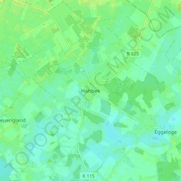 Topografische Karte Halsbek, Höhe, Relief