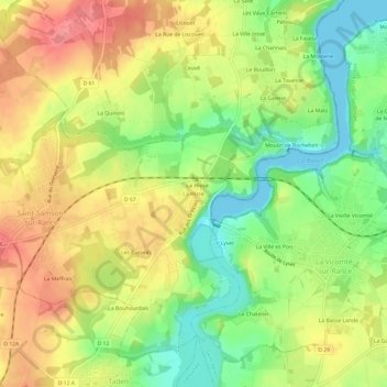 Topografische Karte La Hisse, Höhe, Relief