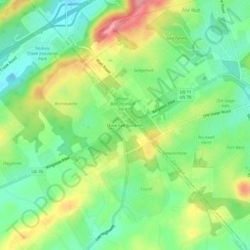 Topografische Karte Dixie Lee Junction, Höhe, Relief