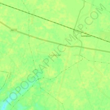 Topografische Karte Saidabad, Höhe, Relief