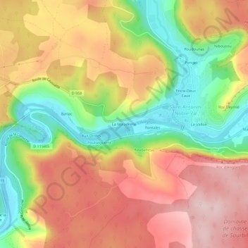 Topografische Karte La Maladrerie, Höhe, Relief