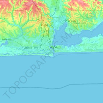 Topografische Karte Calabash Island, Höhe, Relief