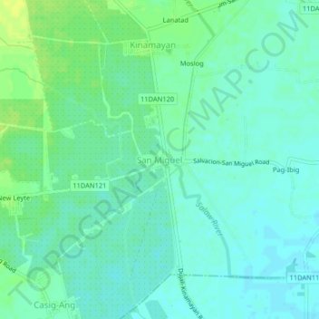 Topografische Karte San Miguel, Höhe, Relief