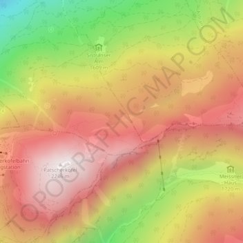 Topografische Karte Jochtal, Höhe, Relief