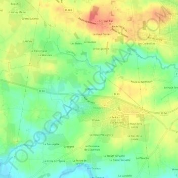 Topografische Karte L'Olivel, Höhe, Relief