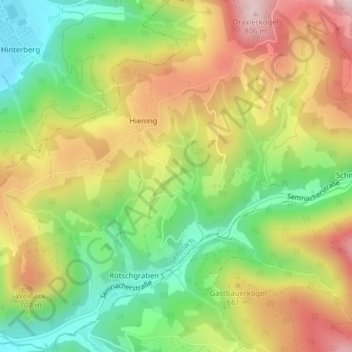 Topografische Karte Thoneben, Höhe, Relief