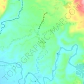 Topografische Karte Sonlon, Höhe, Relief