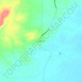 Topografische Karte Sapphire, Höhe, Relief