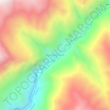 Topografische Karte Huancahuasi, Höhe, Relief