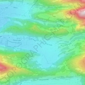 Topografische Karte Bizau, Höhe, Relief