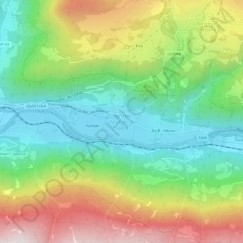 Topografische Karte Obervintl, Höhe, Relief