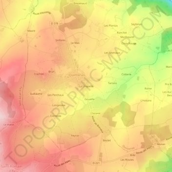 Topografische Karte La Chapelle, Höhe, Relief