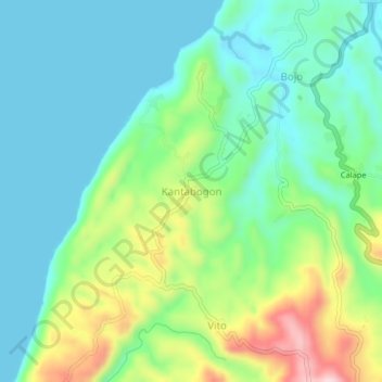 Topografische Karte Kantabogon, Höhe, Relief