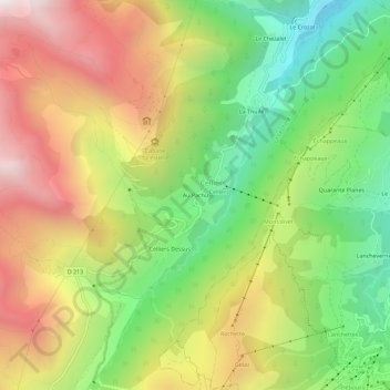 Topografische Karte Au Pachu, Höhe, Relief