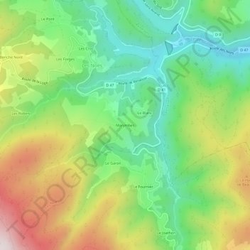 Topografische Karte Marymbes, Höhe, Relief