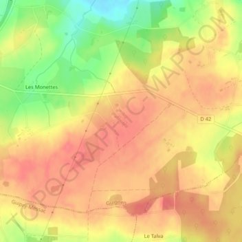Topografische Karte Coimur, Höhe, Relief