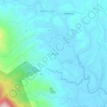 Topografische Karte Pulinjal, Höhe, Relief