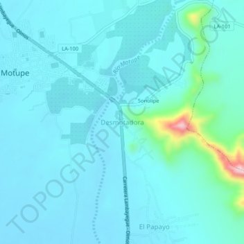 Topografische Karte Desmotadora, Höhe, Relief