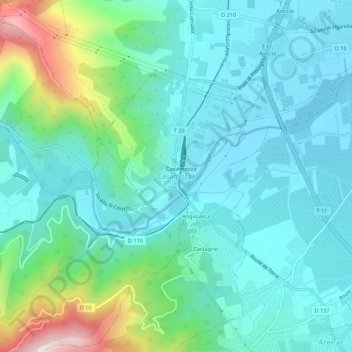 Topografische Karte Casamozza, Höhe, Relief