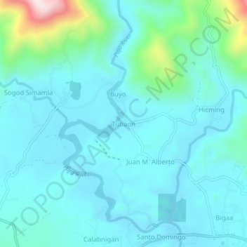 Topografische Karte Tubaon, Höhe, Relief