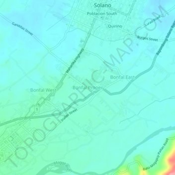 Topografische Karte Bonfal Proper, Höhe, Relief