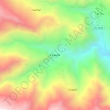Topografische Karte Caracalla, Höhe, Relief