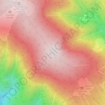Topografische Karte Fuchsberg, Höhe, Relief