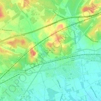 Topografische Karte Mas des Caves, Höhe, Relief