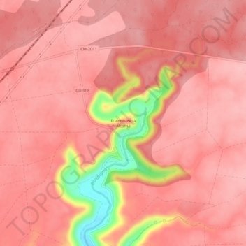 Topografische Karte Fuentes de la Alcarria, Höhe, Relief