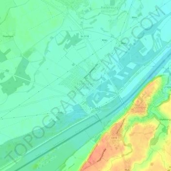 Topografische Karte Egglfing am Inn, Höhe, Relief