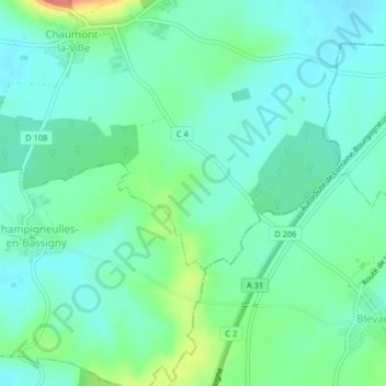 Topografische Karte Preis, Höhe, Relief