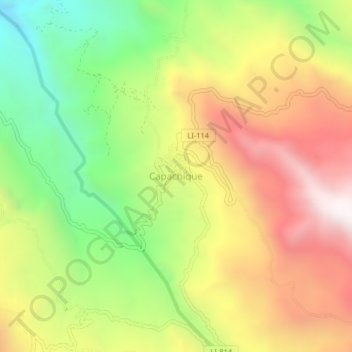 Topografische Karte Capachique, Höhe, Relief