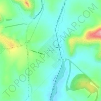 Topografische Karte Barker, Höhe, Relief