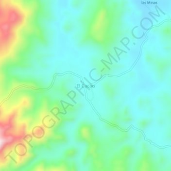 Topografische Karte El Cacao, Höhe, Relief