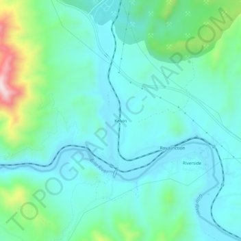 Topografische Karte Kelvin, Höhe, Relief
