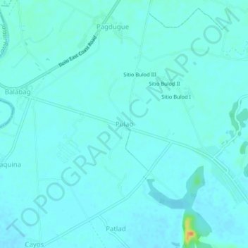 Topografische Karte Pulao, Höhe, Relief