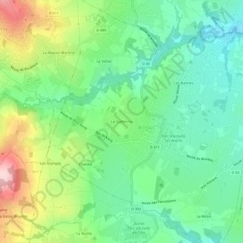 Topografische Karte Le Guillermy, Höhe, Relief