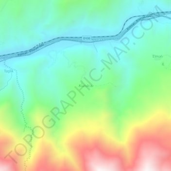 Topografische Karte Kuzulca, Höhe, Relief