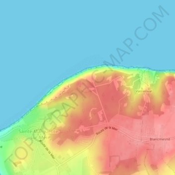 Topografische Karte Phare d'Ailly, Höhe, Relief