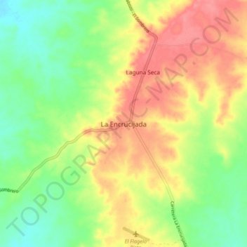 Topografische Karte La Encrucijada, Höhe, Relief