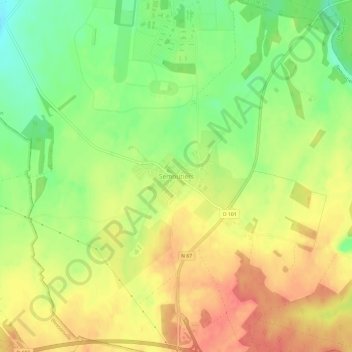 Topografische Karte Semoutiers, Höhe, Relief