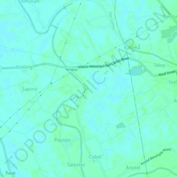 Topografische Karte Sapinit, Höhe, Relief