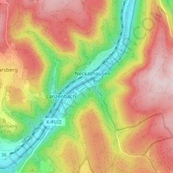 Topografische Karte Neckarhäuserhof, Höhe, Relief