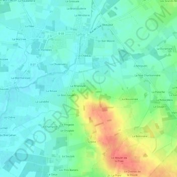 Topografische Karte La Guerlais, Höhe, Relief